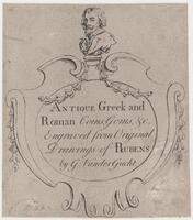 KG 18582
<br/>
Titelblad met een ovalen plaquette
<br/>
<em>Gucht, Gerard van der (1696 ca-1776)</em>